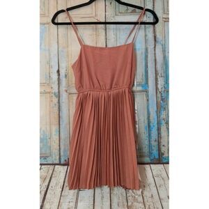 Missguided Womens Size 4 Rust Sleeveless Square Neck Pleated Cami Mini Dress
